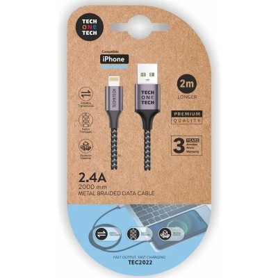 Cable USB 2.0 Tech One Tech TEC2022/ USB Macho - Lightning