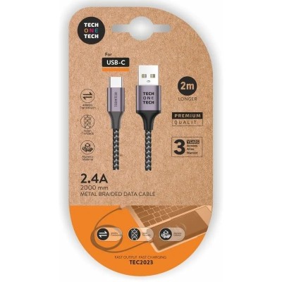 Cable USB 2.0 Tipo-C Tech One Tech TEC2023/ USB Tipo-C Macho -