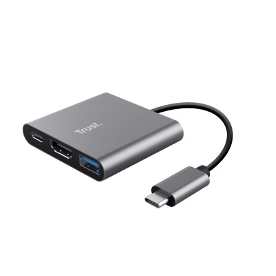 Conversor Trust Dalyx 3 IN 1/ USB Tipo-C Macho - HDMI Hembra/