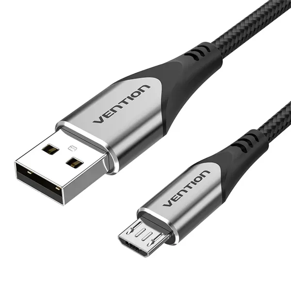 Cable USB 2.0 Vention COAHG/ USB Macho - MicroUSB Macho/ Hasta 60W/ 480Mbps/ 1.5m/ Gris