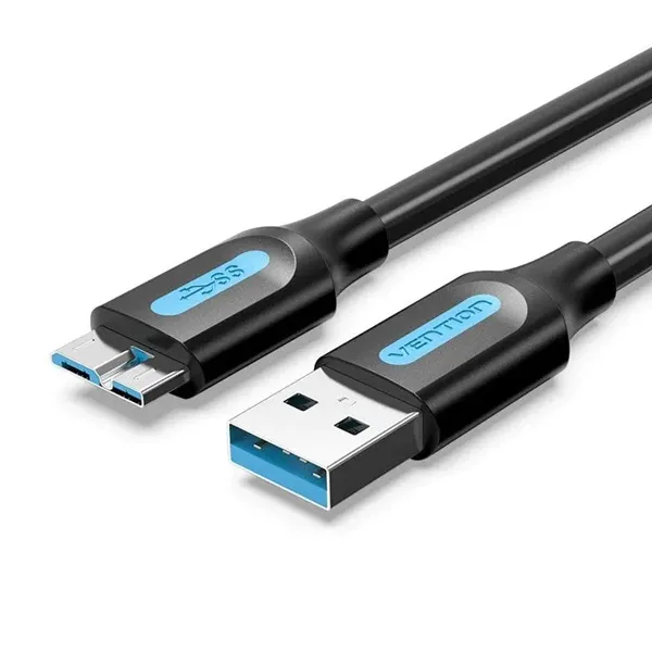 Cable USB 3.0 Vention COPBF/ USB Macho - MicroUSB Macho/ Hasta 10W/ 5Gbps/ 1m/ Negro