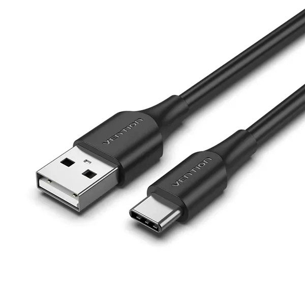 Cable USB Tipo-C Vention CTHBC/ USB Tipo-C Macho - USB Macho/ Hasta 60W/ 480Mbps/ 25cm/ Negro