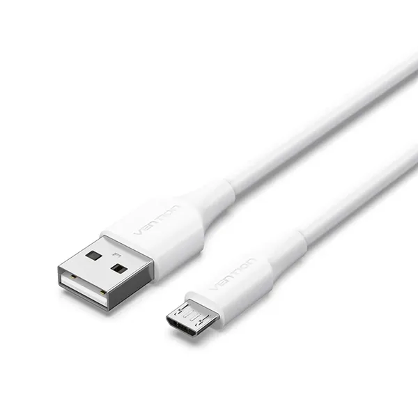 Cable USB 2.0 Vention CTIWF/ USB Macho - MicroUSB Macho/ Hasta 60W/ 480Mbps/ 1m/ Blanco