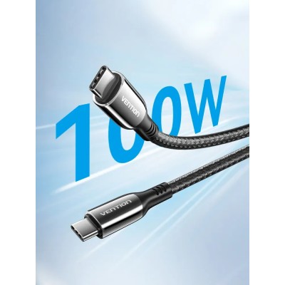 Cable USB 2.0 Tipo-C 5A 100W Vention CTKBH/ USB Tipo-C Macho -