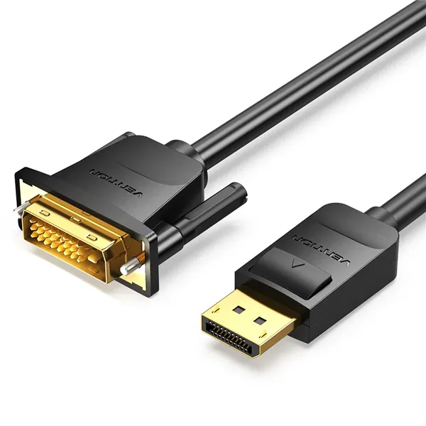 Cable Conversor Vention HAFBF/ DisplayPort Macho - DVI Macho/ 1m/ Negro