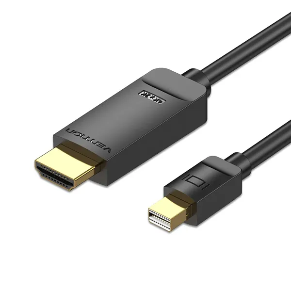 Cable Conversor Vention HAHBH/ Mini Displayport Macho - HDMI Macho/ 2m/ Negro