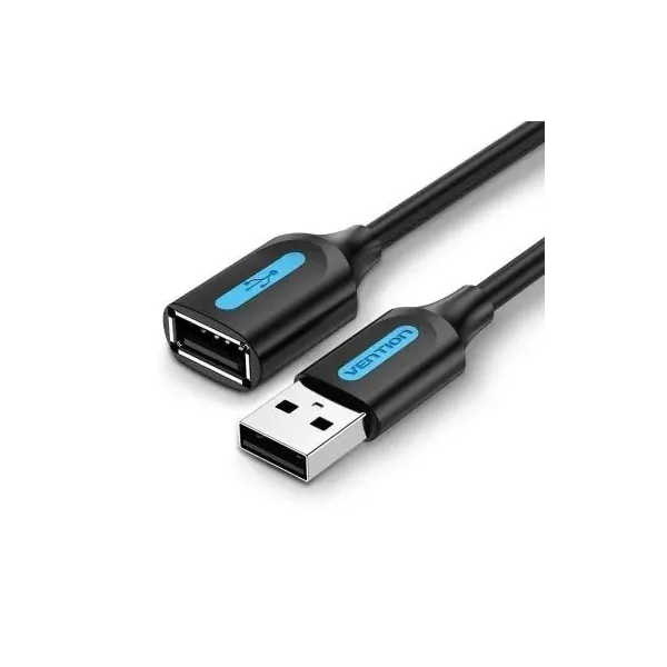 Cable Alargador USB 2.0 Vention CBIBH/ USB Macho - USB Hembra/ 2m/ Negro