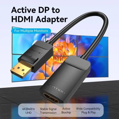 Cable Conversor Vention HBZBB/ DisplayPort Macho - HDMI 4K