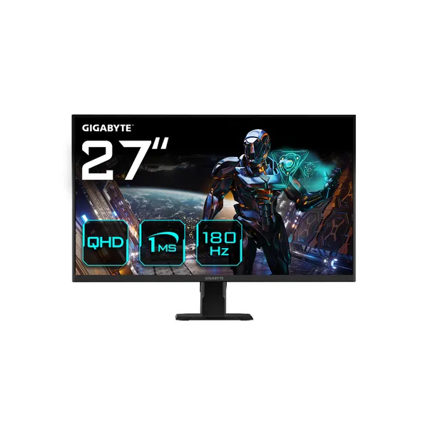 GIGABYTE GS27QA 27" Monitor de Juego QHD - 2560 x 1440 (QHD), 180Hz, 1ms, 300 cd/m2, FreeSync, HDR Ready, HDMI 2.0, Displayport 