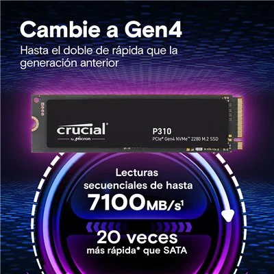 Crucial P310 SSD 2TB PCIe 4.0 NVMe a 7100MB/s