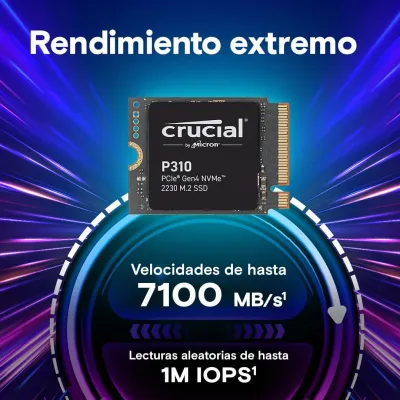 Crucial P310 SSD 2TB PCIe 4.0 2230 NVMe a 7100MB/s