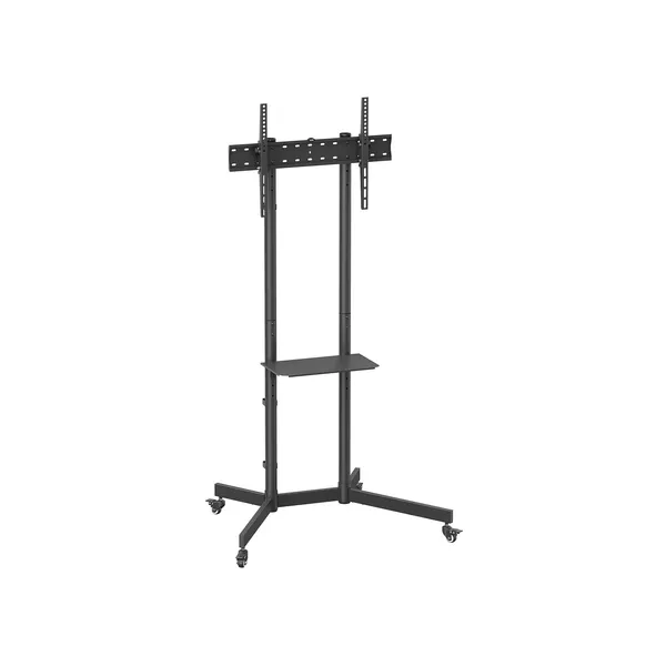 AISENS Soporte De Suelo Eco Con Rueda, Bandeja Para DVD Para Monitor/TV 45kg De 37-70, Negro