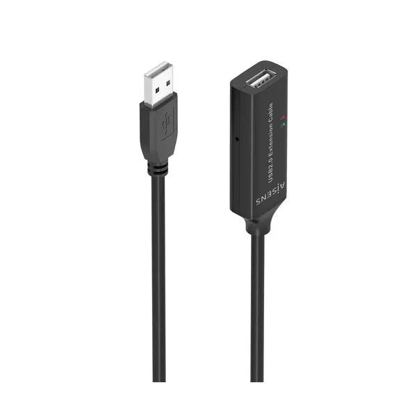 AISENS Cable USB 2.0 Prolongador con Amplificador, Tipo A/M-A/H, Negro, 15m