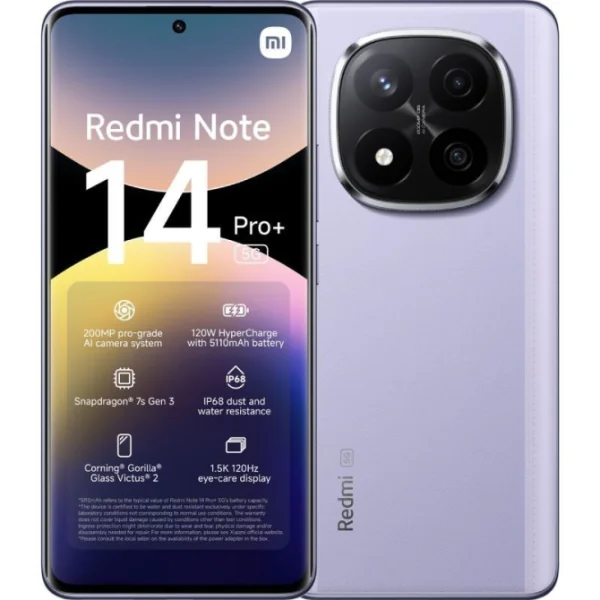 Smartphone Xiaomi Redmi Note 14 Pro+ 12GB/ 512GB/ 6.67'/ 5G/ Púrpura