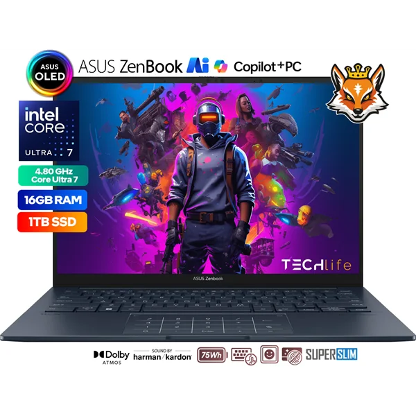 Asus Zenbook 14 OLED UX3405CA Táctil 14" Intel Core Ultra 7-255H 16GB 1TB W11 Azul