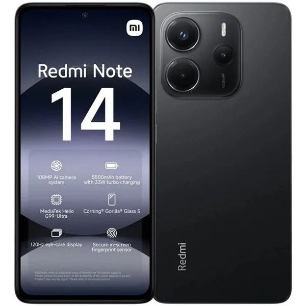 Xiaomi Redmi Note 14 16,9 cm (6.67") Ranura híbrida Dual SIM 4G USB Tipo C 8 GB 256 GB 5500 mAh Negro