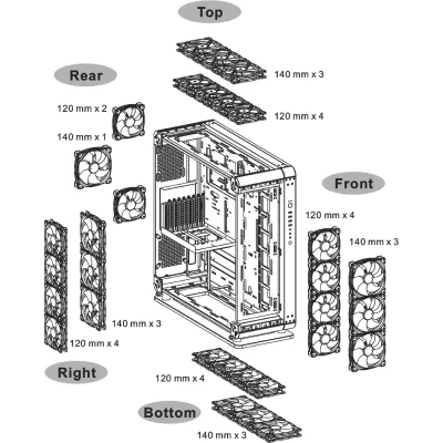 Thermaltake Core P8 TG Full Tower ATX/E-ATX Triple Cristal