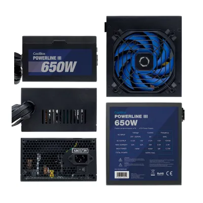 CoolBox Powerline III 650W Fuente de alimentación 20+4 pin