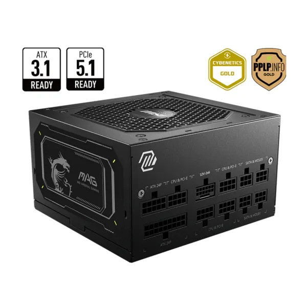 MSI MAG A850GL PCIE5 II unidad de fuente de alimentación 850 W 20+4 pin ATX ATX Negro