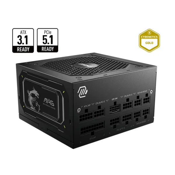 MSI MAG A750GL PCIE5 II unidad de fuente de alimentación 750 W 20+4 pin ATX ATX Negro