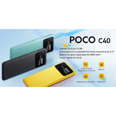 Xiaomi Poco C40 4G Verde 32GB 3GB 6.71" 13Mp