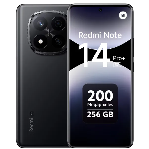 Xiaomi Redmi Note 14 Pro+ 5G Negro Medianoche 256GB 8GB 6.67" 200Mp