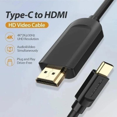 Cable Conversor HDMI 1.4 4K Vention CGUBI/ USB Tipo-C Macho -