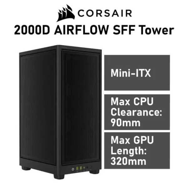 Corsair 2000D AIRFLOW SFF USB 3.2 Negra