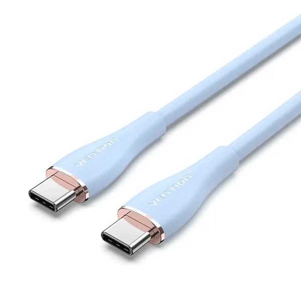 Cable USB 2.0 Tipo-C Vention TAWSF/ USB Tipo-C Macho - USB Tipo-C Macho/ Hasta 100W/ 480Mbps/ 1m/ Azul