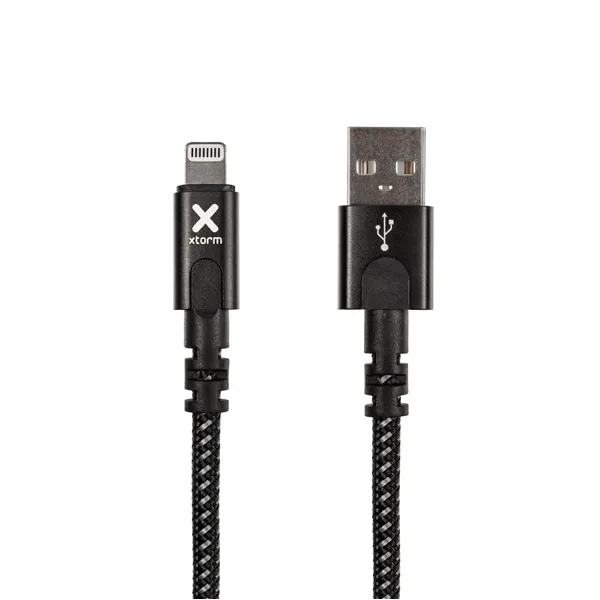 Cable USB 2.0 Lightning Xtorm CX2021/ USB Macho - Lightning Macho/ Hasta 12W/ 480Mbps/ 3m/ Negro