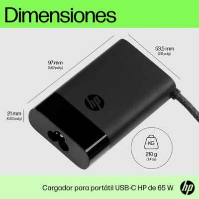 Cargador Original de Portátil HP 671R2AA USB Tipo-C/ 65W/