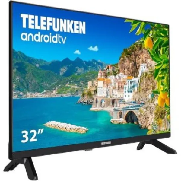 Televisor 32" Telefunken 32dtah724 Smart Tv, Andrid Tv, Sin Marcos, Hdr10, Bluetooth, Chromecast Compatible Con Google Assist