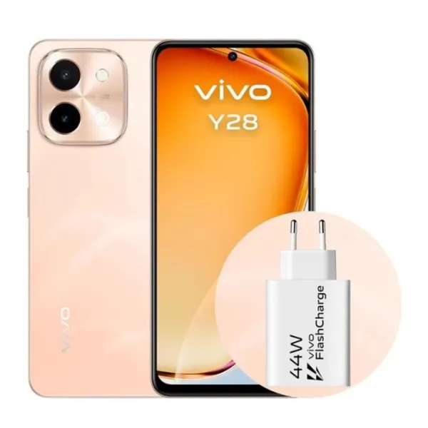 Vivo y28 6.68" 4gb(+4) 128gb orange + cargador 44w