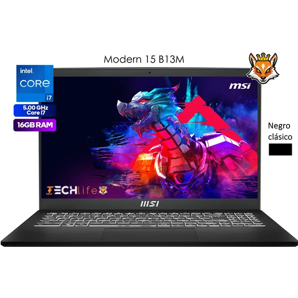 MSI Modern 15 B13M-246XES Black Intel Core i7-1355u 16GB 512GB SSD 15.6" FreeDOS