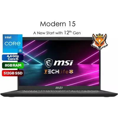 MSI Modern 15 B12M-025XES Black Intel Core i5-1235u 512GB SSD