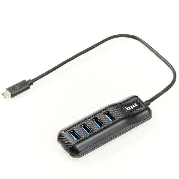 Iggual hub tipo c x 4 puertos usb 3.1 carbon