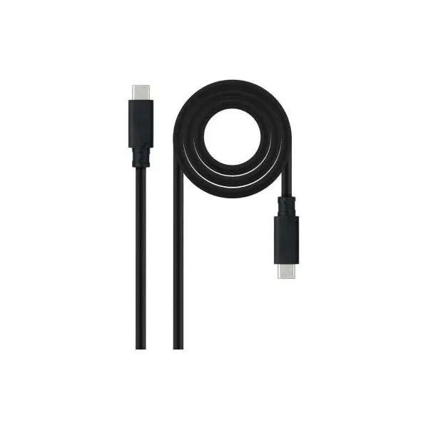 Cable USB 3.2 Nanocable 10.01.4103/ USB Tipo-C Macho - USB Tipo-C Macho/ Hasta 100W/ 20GBps/ 3m/ Negro