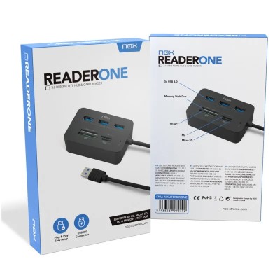 Hub USB 3.0 Nox Reader One/ 3xUSB/ 1x Lector de Tarjetas