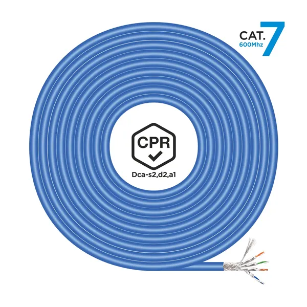 Bobina de Cable RJ45 SFTP AWG23 LSZH CPR Dca Aisens A146-0664 Cat.7/ 100m/ Azul