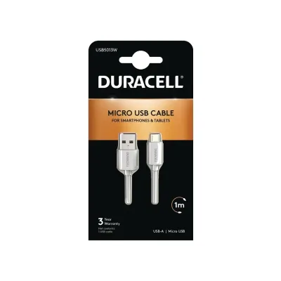 Cable USB 2.0 Duracell USB5013W/ USB Macho - MicroUSB Macho/