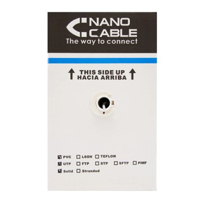 Nanocable Bobina de cable RJ45 UTP Cat.5e Rigido 305 mts, Gris