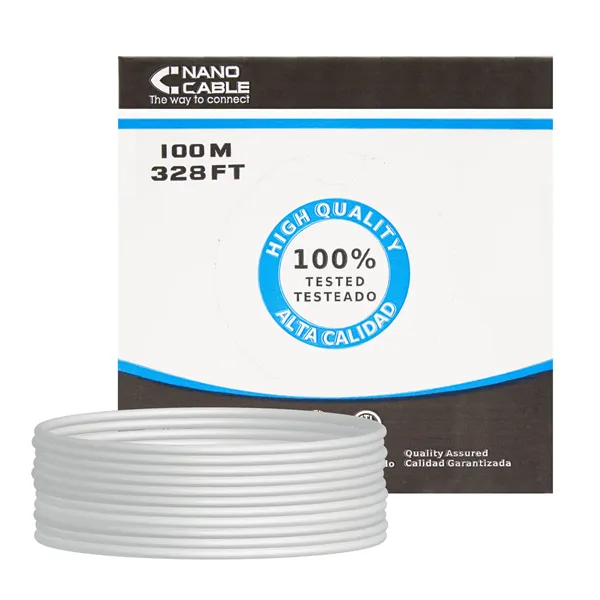 Nanocable Bobina de cable RJ45 FTP Cat.6 Rigido 100 mts, Gris 10.20.0902