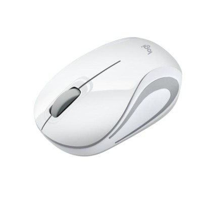 Logitech M187 Plata/Blanco -Ratón inalámbrico ultraportátil