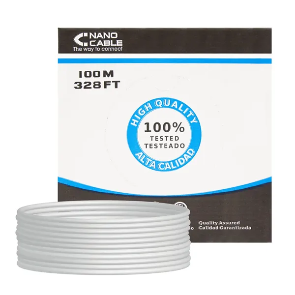 Nanocable Bobina de cable RJ45 UTP Cat.6 Rigido 100 mts, Gris 10.20.0502