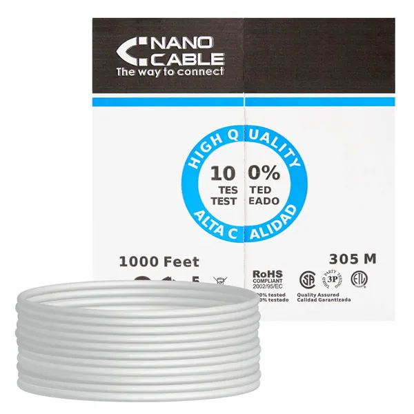 Nanocable Bobina de cable RJ45 UTP Cat.6 Rigido 305 mts, Gris 10.20.0504