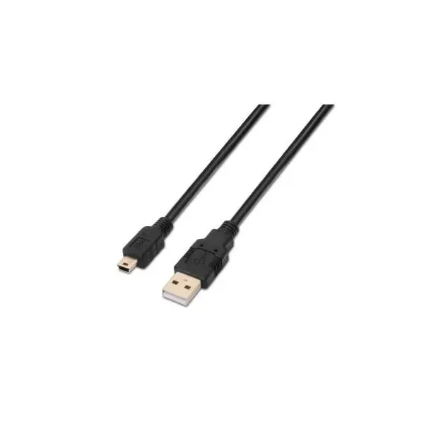 Cable USB 2.0 Aisens A101-0023/ USB Macho - USB Mini Macho/ 50cm/ Negro