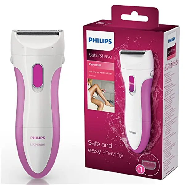 Philips Ladyshave Afeitadora femenina, color rosa usar en el baño o la ducha