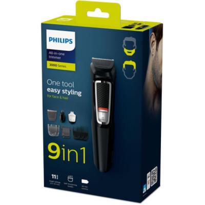 Philips Recortadora de Barba Serie 3000 Cara y cabello 9 en 1