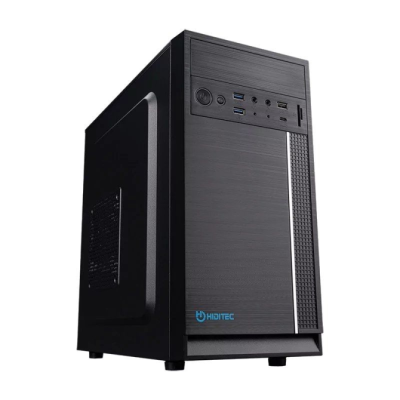 Hiditec Q5 PRO Torre Micro ATX Negra, Lector tarjetas y USB-C