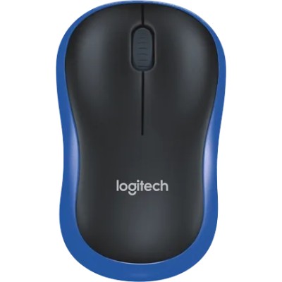 Logitech M185 Negro/Azul -Ratón inalámbrico mediano 1000 DPI